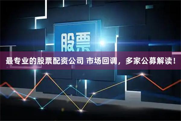 最专业的股票配资公司 市场回调，多家公募解读！